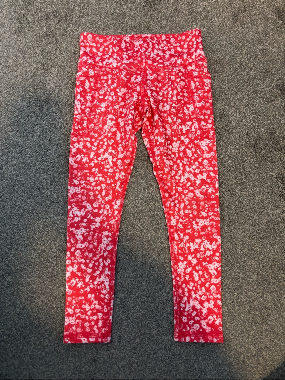 Athletic Works Red Floral Print Leggings Kids